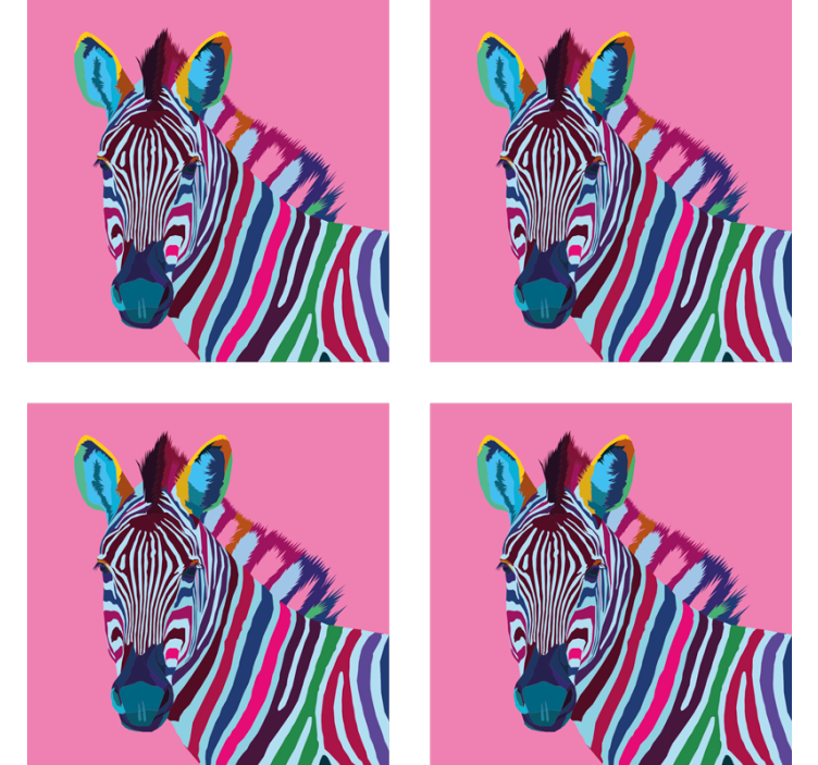 Bases para copos de zebra Zebra pop art - TenStickers