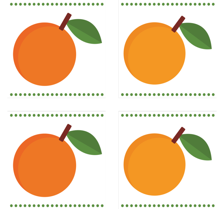 Bases para copos de cítricos Cartoon arte laranja - TenStickers