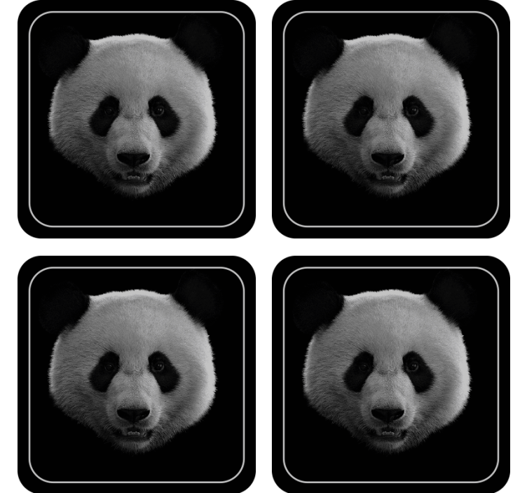 Bases para copos modernas base para copos panda b & w - TenStickers