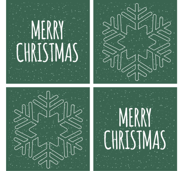 Bases para copos de natal Fundo verde - TenStickers