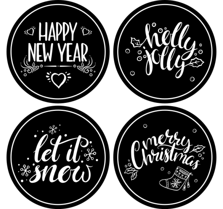 Bases para copos de natal Diferentes ditos de natal - TenStickers