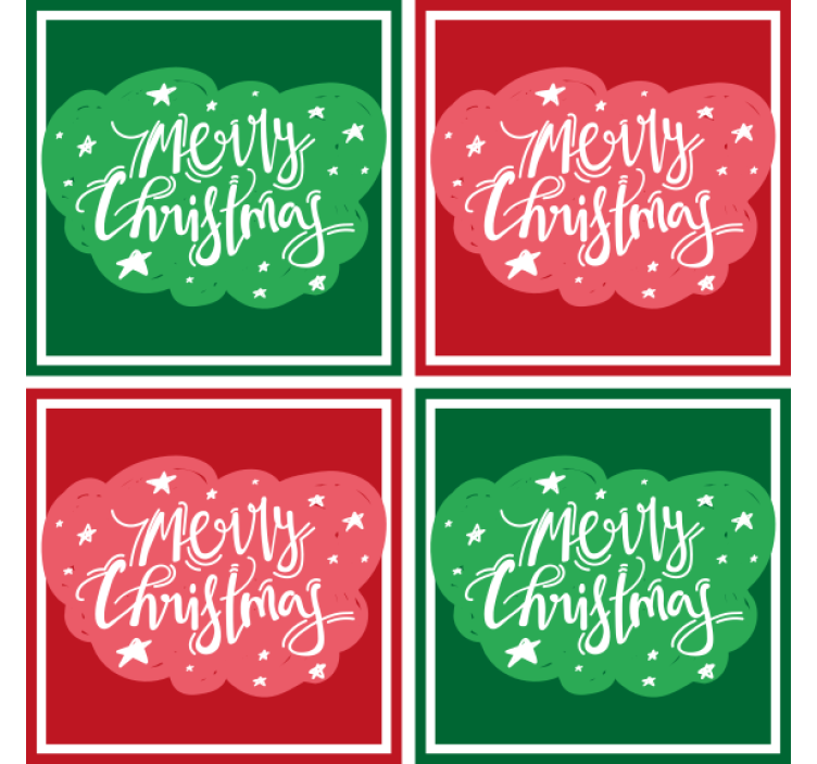 Bases para copos de natal tipografia festiva alegre - TenStickers