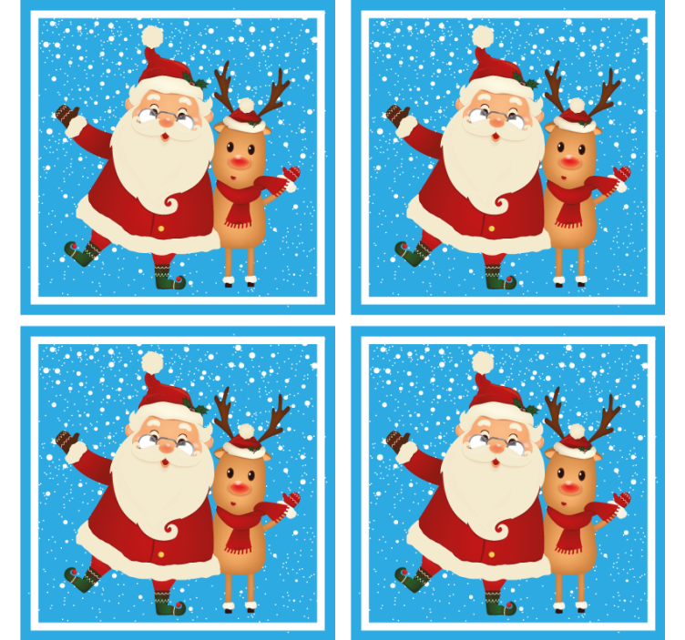 Bases para copos de natal Papai noel e rena - TenStickers