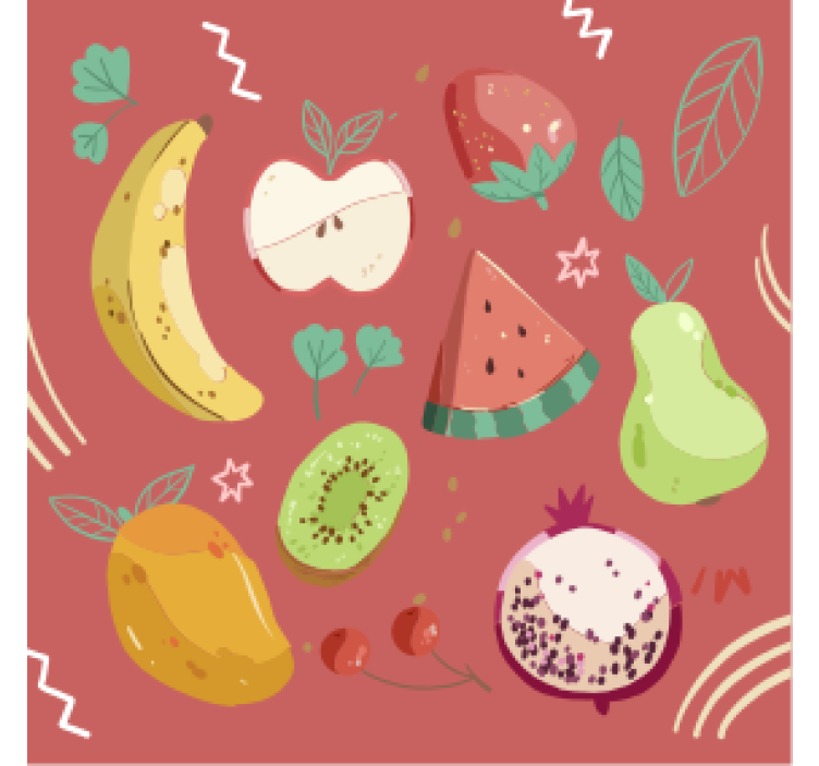 Bases para copos de texturas Várias frutas - TenStickers
