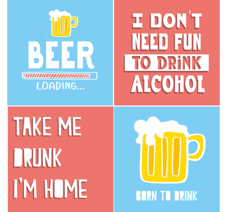 Bases para copos cerveja frases divertidas de bebidas - TenStickers