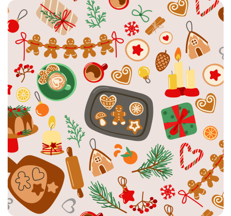Bases para copos de natal delícias natalinas de gengibre - TenStickers