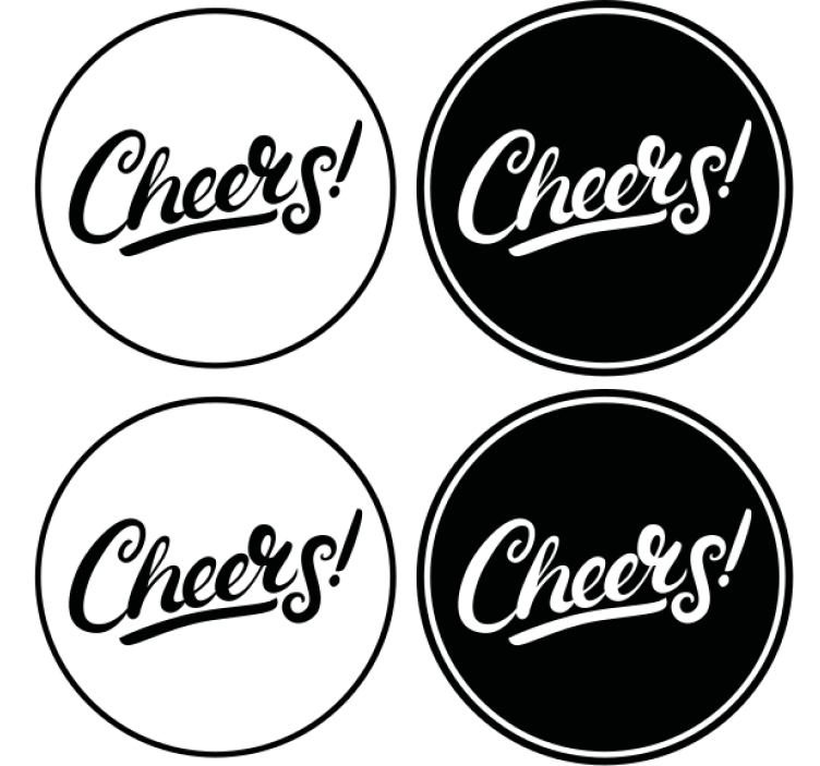 Bases para copos cerveja tipografia elegante de brinde - TenStickers