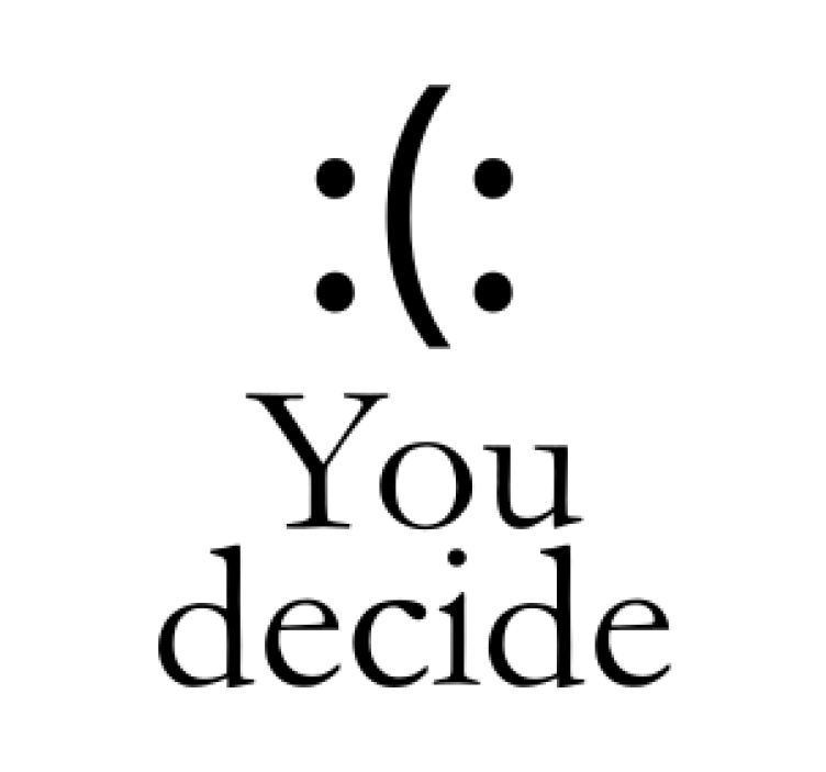 Bases para copos com frases Você decide sorrir ou franzir a testa - TenStickers