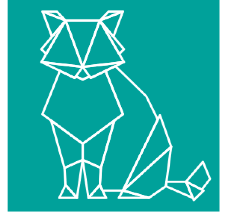 Origami gato mais bases para copos - TenStickers