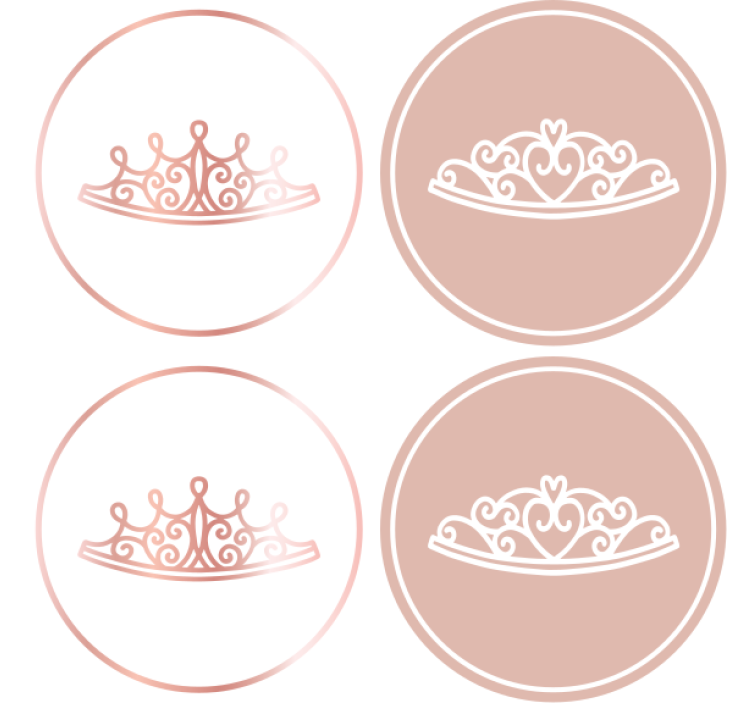 Bases para copos modernas Ícones de tiara elegantes - TenStickers