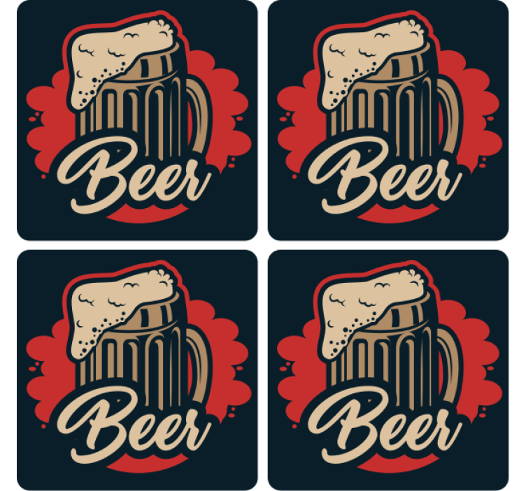 Bases para copos cerveja ilustração de caneca espumosa - TenStickers