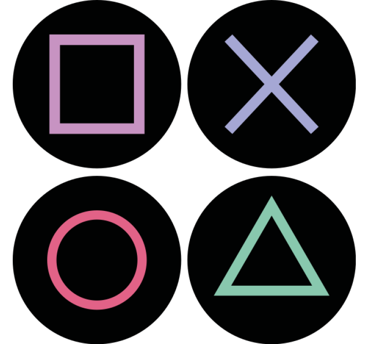 Bases para copos modernas Figuras de playstation remoto - TenStickers