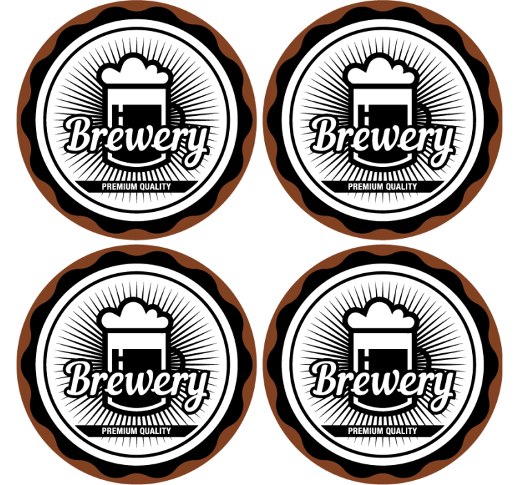 Bases para copos cerveja emblema de qualidade premium - TenStickers