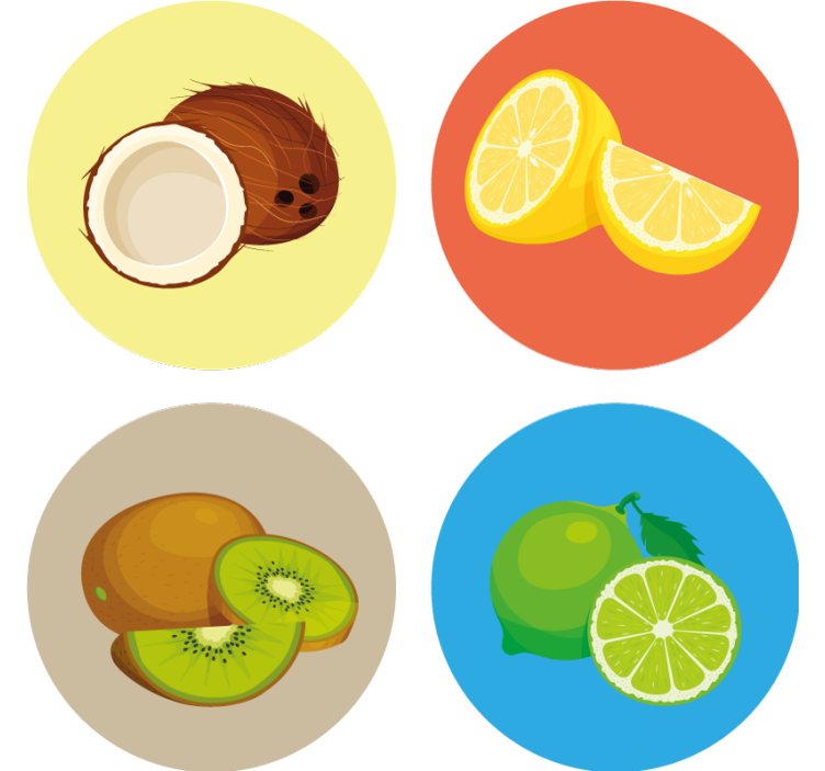 Bases para copos de cítricos Frutas cortadas ao meio - TenStickers