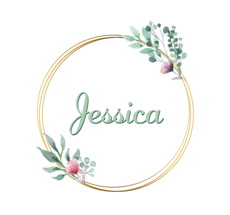 Bases para copos personalizáveis com nome floral - TenStickers