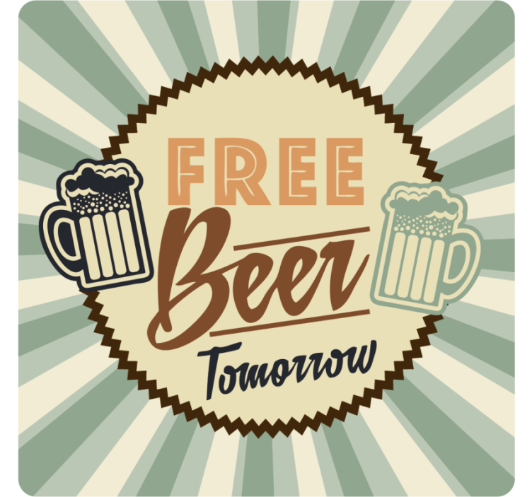 Bases para copos cerveja anúncio retro de cerveja grátis - TenStickers