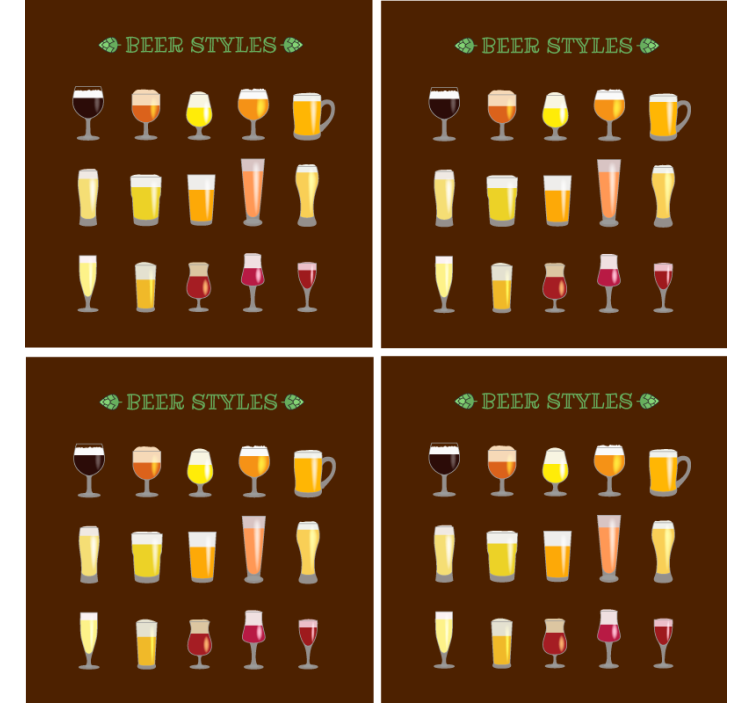 Bases para copos cerveja variedade de copos de cerveja - TenStickers