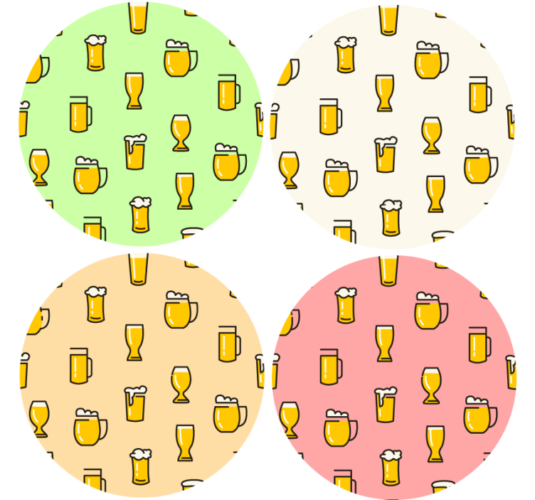 Bases para copos de cerveja Padrão de cerveja - TenStickers