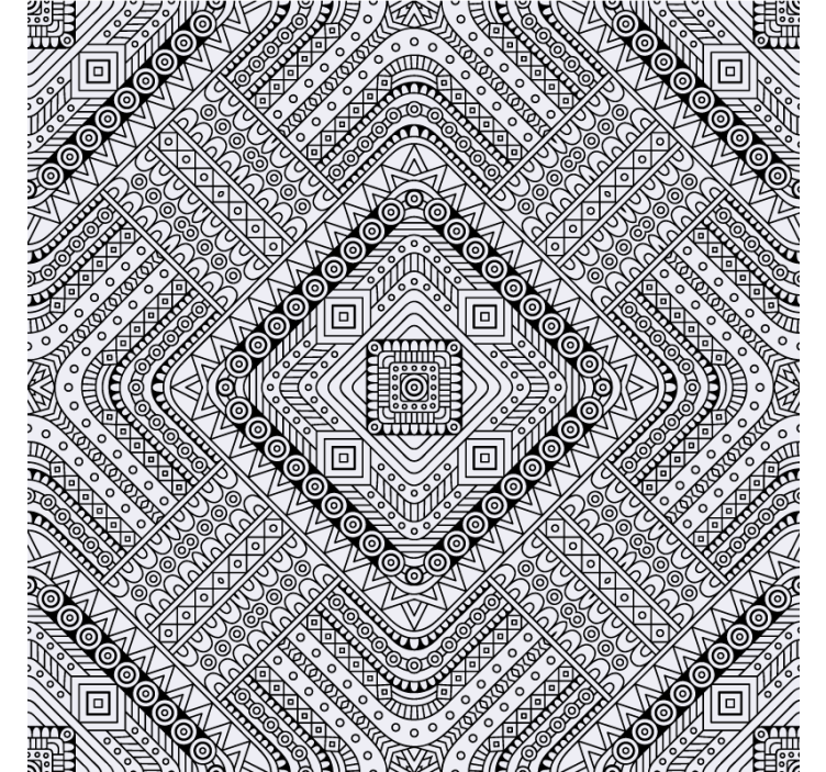 Bases para copos de texturas Padrão africano preto e branco - TenStickers