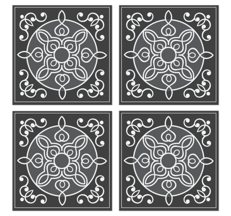 Bases para copos de azulejos Azulejos ornamentais elegantes - TenStickers