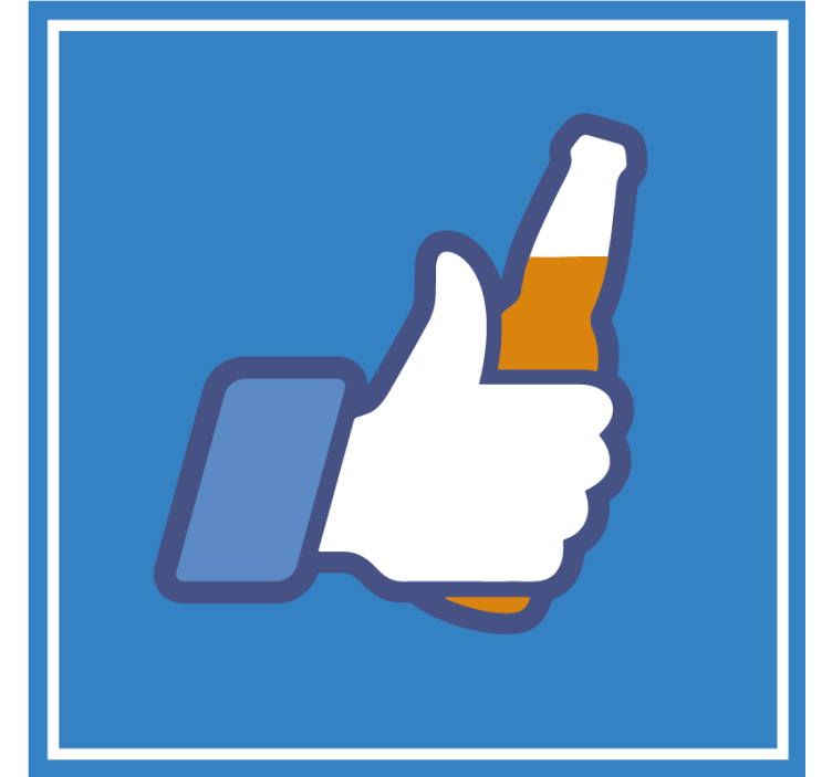 Bases para copos de cerveja Facebook gosta de cerveja - TenStickers