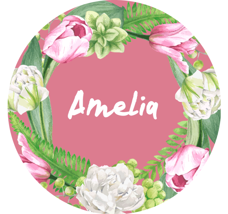 Bases para copos personalizáveis Desenho de tulipa em círculo com - TenStickers