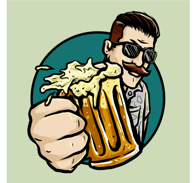 Bases para copos de cerveja Jarra vintage olhando - TenStickers