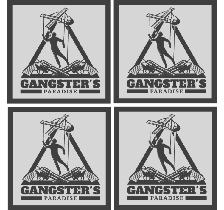 Bases para copos cerveja com ilustração de gangster - TenStickers