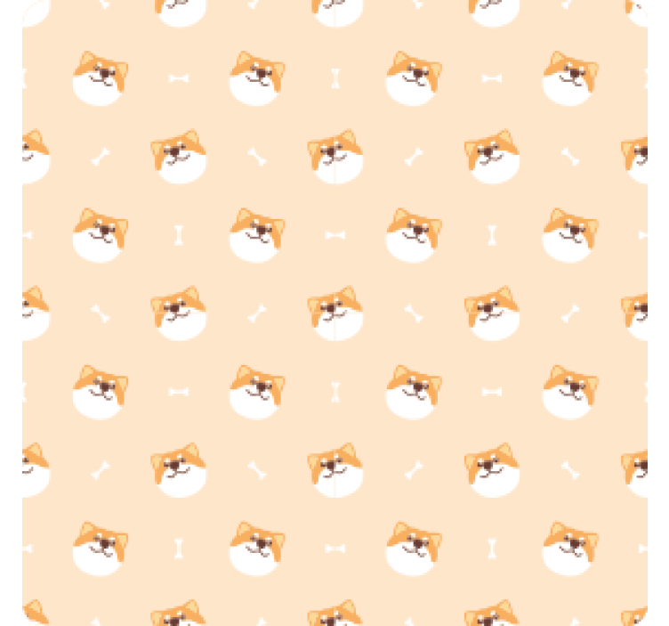 Bases para copos modernas Desenho de cara de cão fofo - TenStickers