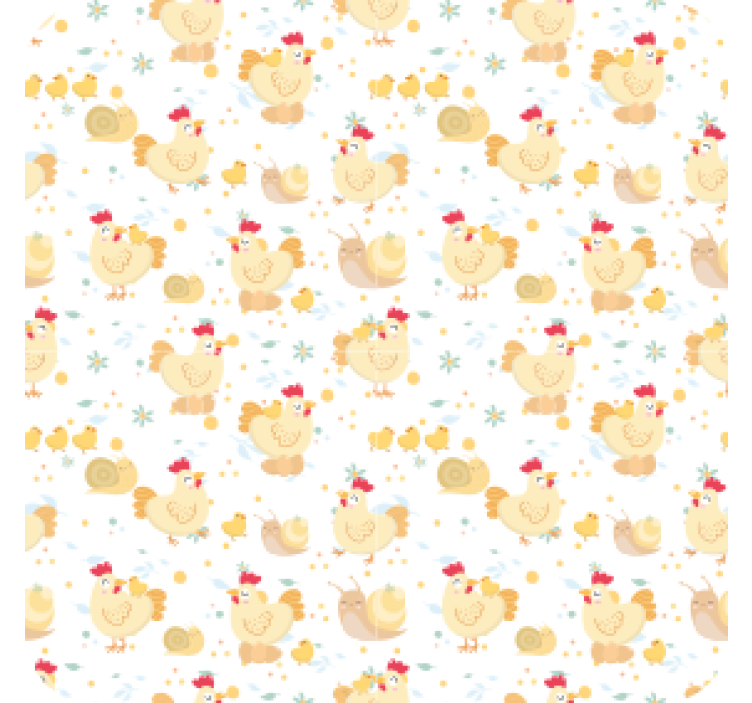 Bases para copos modernas Granja desenho animado de galinhas e ca - TenStickers