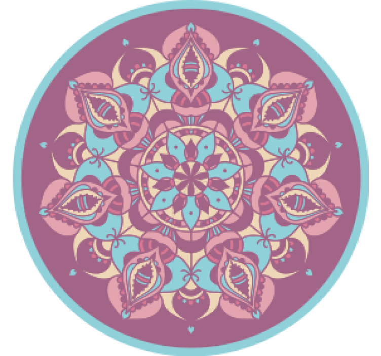 Bases para copos vintage Mandala azul roxo rosa - TenStickers