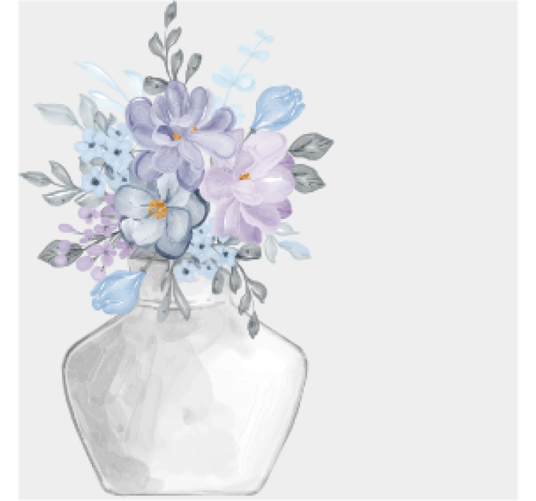 Bases para copos vintage Flores em um vaso - TenStickers
