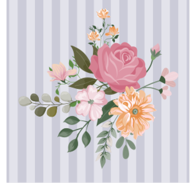 Bases para copos cerveja listras de arranjo floral - TenStickers