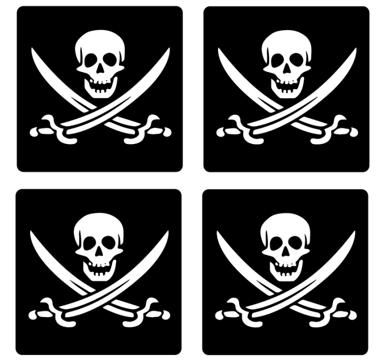 Bases para copos alternativas Pirata jolly roger - TenStickers