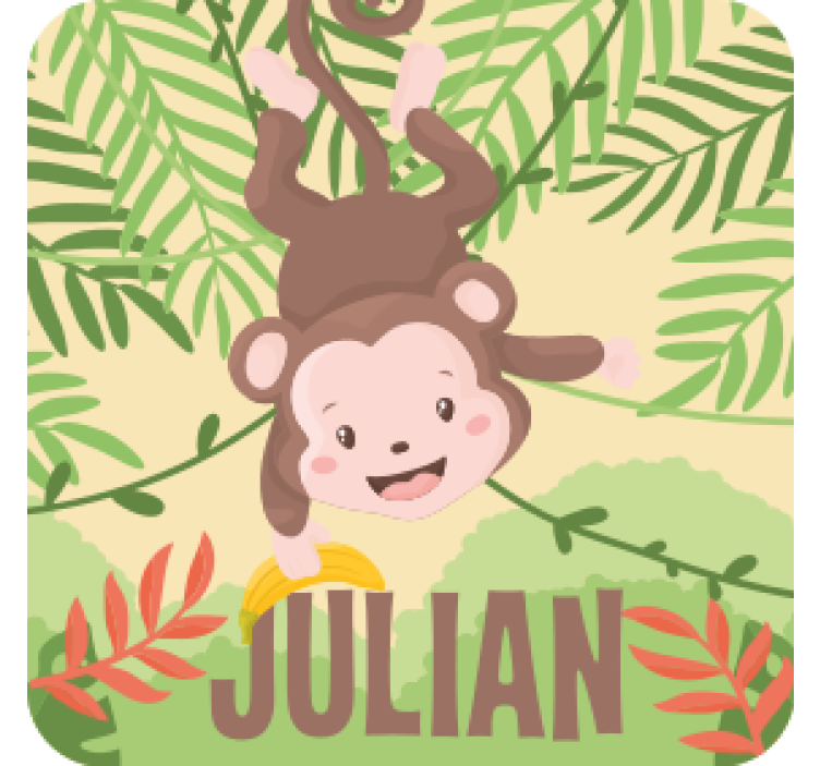 Bases para copos design de macaco brincalhão - TenStickers