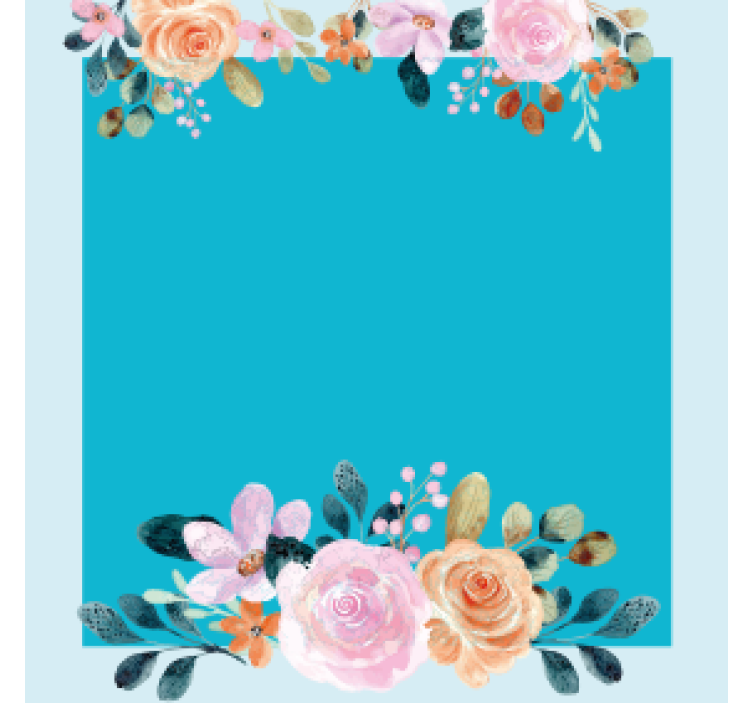 Bases para copos personalizáveis retângulo floral - TenStickers