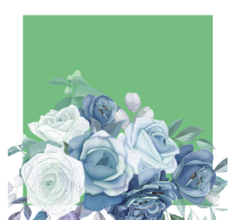Bases para copos florais Desenho raro de flor azul - TenStickers