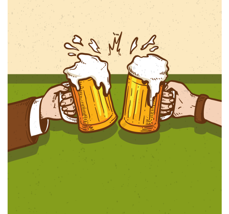 Bases para copos cerveja canecos de cerveja batendo - TenStickers