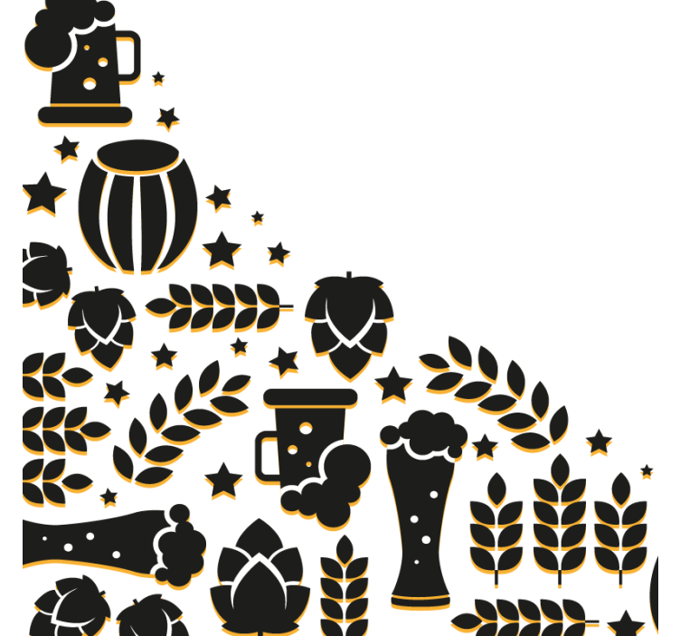 Bases para copos de cerveja Símbolos diferentes em branco - TenStickers