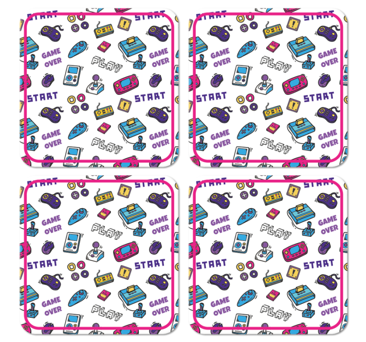 Bases para copos alternativas Jogo retro sobre símbolos - TenStickers