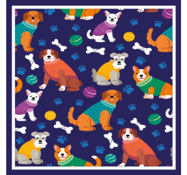 Bases para copos modernas Roxo com cachorros - TenStickers