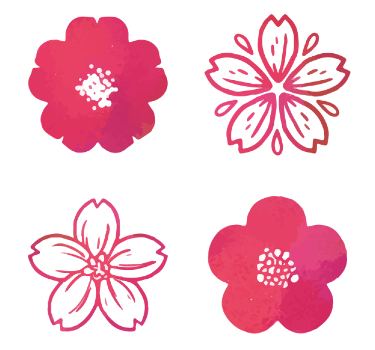 Bases para copos modernas elementos florais rosas - TenStickers