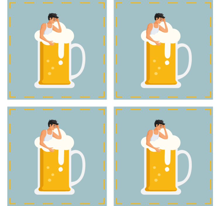Bases para copos cerveja ilustração de caneca relaxante - TenStickers