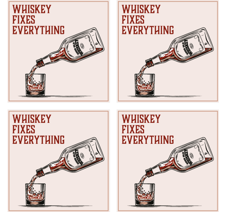 Bases para copos vintage Whisky conserta tudo - TenStickers
