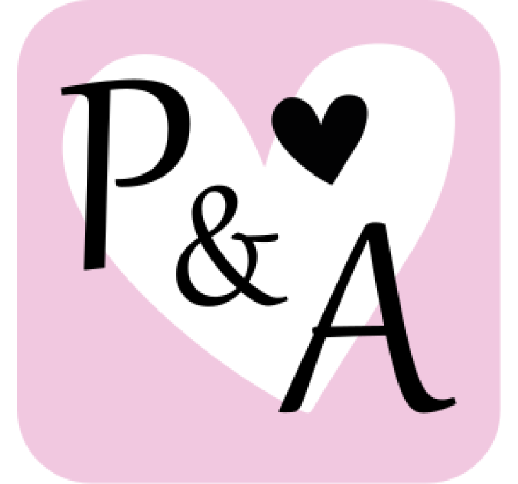 Bases para copos casamentos com iniciais em coração - TenStickers