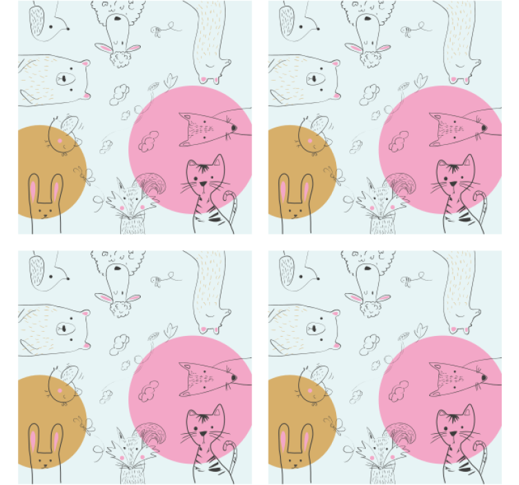 Bases para copos modernas Padrão animal preto e branco fofo - TenStickers