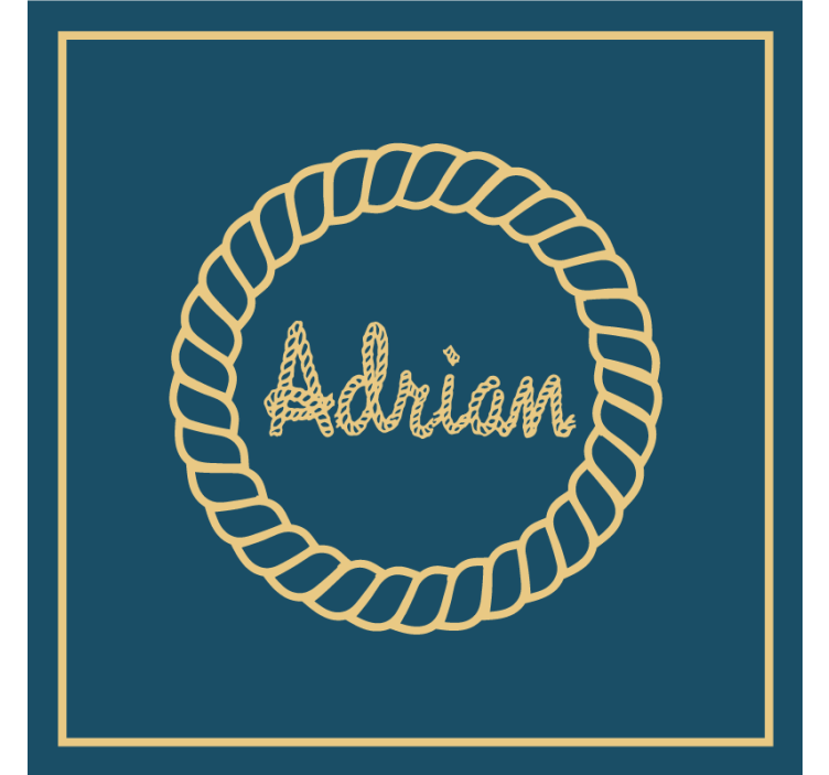 Bases para copos personalizáveis monograma círculo de corda - TenStickers