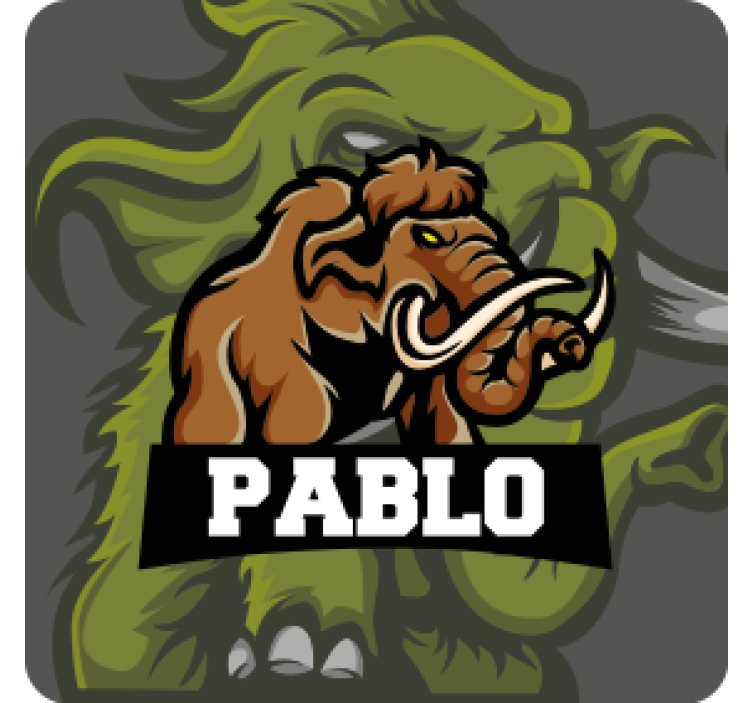 Bases para copos com estampa de emblema de mamute - TenStickers