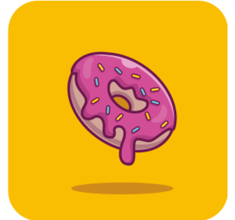 Bases para copos alternativas Rosquinha rosa de desenho animado - TenStickers