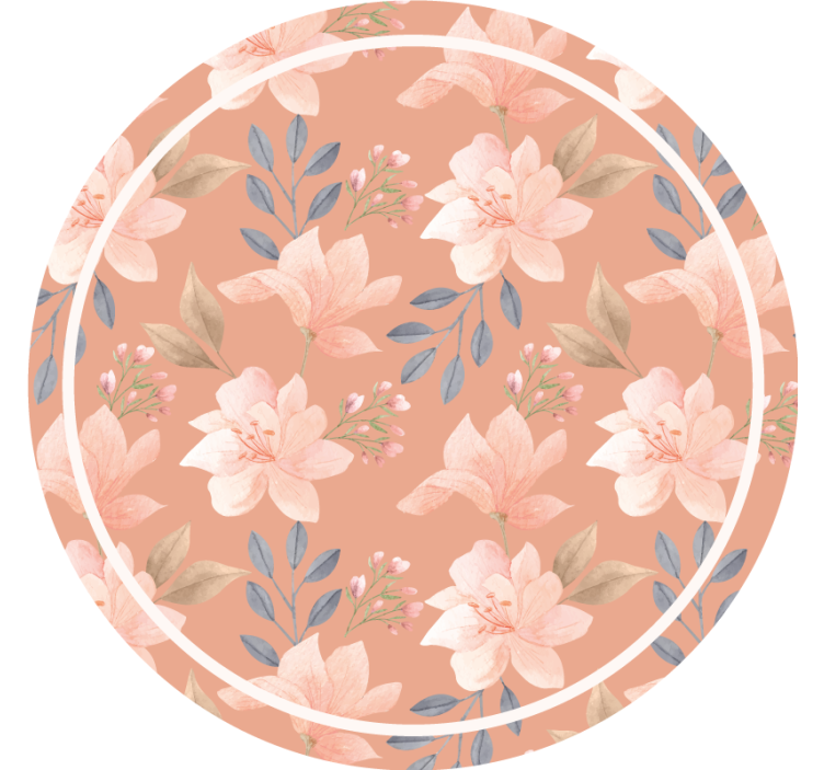 Bases para copos modernas padrão floral com folhas - TenStickers